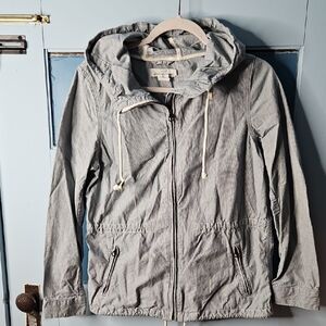 Label Of Graded Goods Blue And White Pinstriped Hooded Zip-Up Jacket 6